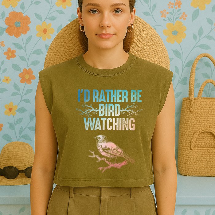 Best Birdwatching Art For Birding Nerd Bird Lovers Garment-Dyed Women's Muscle Tee