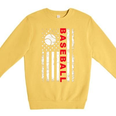 BaseballUSAFlagDesign Premium Crewneck Sweatshirt