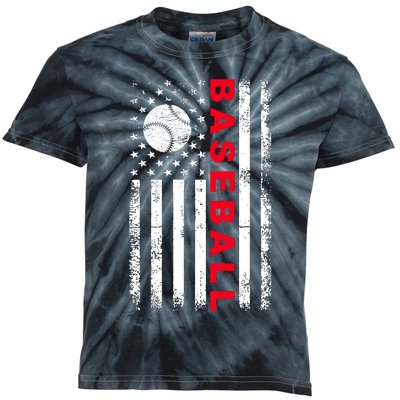 BaseballUSAFlagDesign Kids Tie-Dye T-Shirt