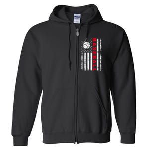 BaseballUSAFlagDesign Full Zip Hoodie