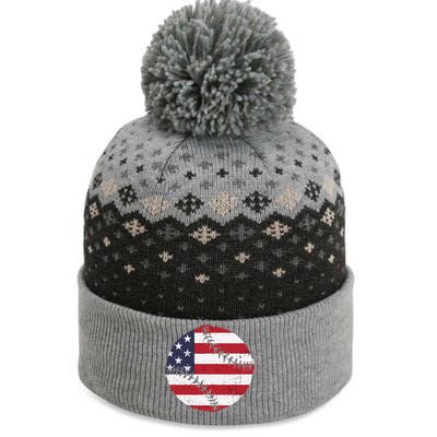 BaseballVintageFlagDesign The Baniff Cuffed Pom Beanie