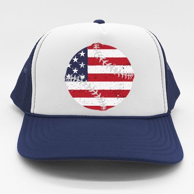 BaseballVintageFlagDesign Trucker Hat