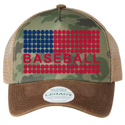 BaseballWithAmericanFlagDesign Legacy Tie Dye Trucker Hat