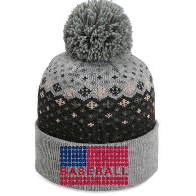 BaseballWithAmericanFlagDesign The Baniff Cuffed Pom Beanie