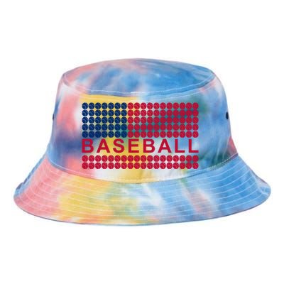 BaseballWithAmericanFlagDesign Tie Dye Newport Bucket Hat