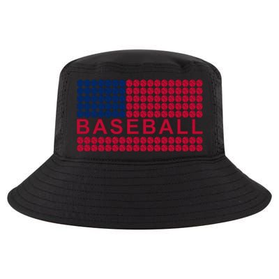 BaseballWithAmericanFlagDesign Cool Comfort Performance Bucket Hat