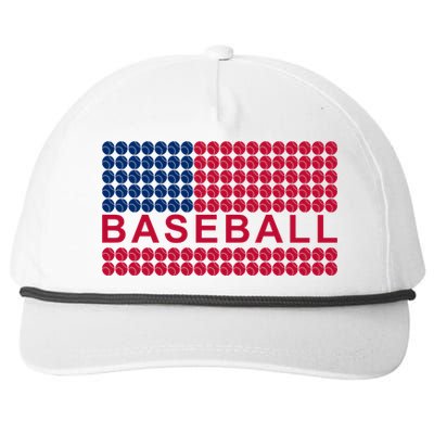 BaseballWithAmericanFlagDesign Snapback Five-Panel Rope Hat