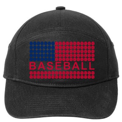 BaseballWithAmericanFlagDesign 7-Panel Snapback Hat