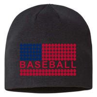 BaseballWithAmericanFlagDesign Sustainable Beanie