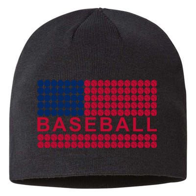 BaseballWithAmericanFlagDesign Sustainable Beanie