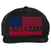 BaseballWithAmericanFlagDesign Wool Snapback Cap