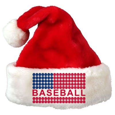 BaseballWithAmericanFlagDesign Premium Christmas Santa Hat