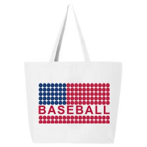 BaseballWithAmericanFlagDesign 25L Jumbo Tote