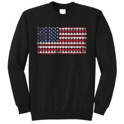 Baseball With USA Flag Design Sweatshirt