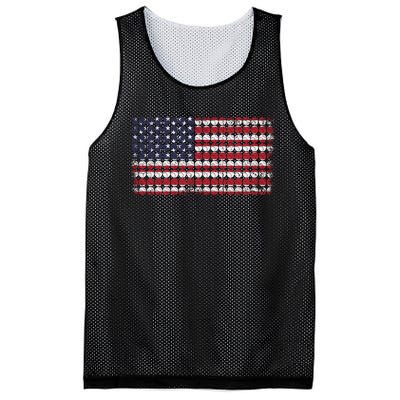 Baseball With USA Flag Design Mesh Reversible Basketball Jersey Tank