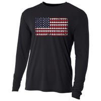 Baseball With USA Flag Design Cooling Performance Long Sleeve Crew