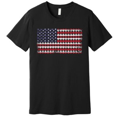 Baseball With USA Flag Design Premium T-Shirt