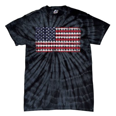 Baseball With USA Flag Design Tie-Dye T-Shirt