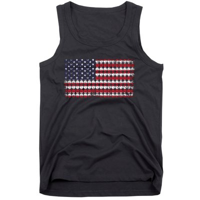 Baseball With USA Flag Design Tank Top