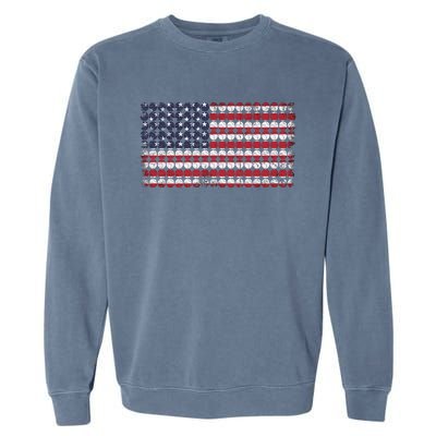 Baseball With USA Flag Design Garment-Dyed Sweatshirt