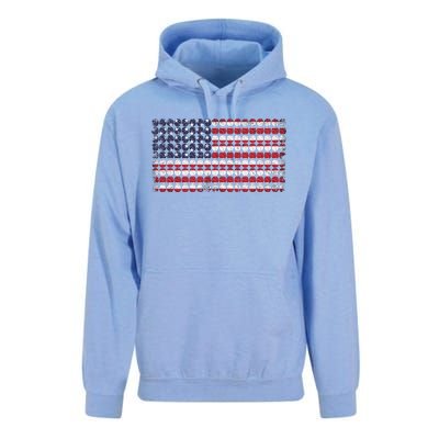 Baseball With USA Flag Design Unisex Surf Hoodie