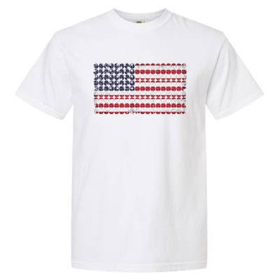 Baseball With USA Flag Design Garment-Dyed Heavyweight T-Shirt