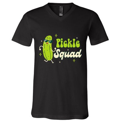Bridesmaid Bride Babe Pickle Lover Bachelorette Pickle Squad V-Neck T-Shirt