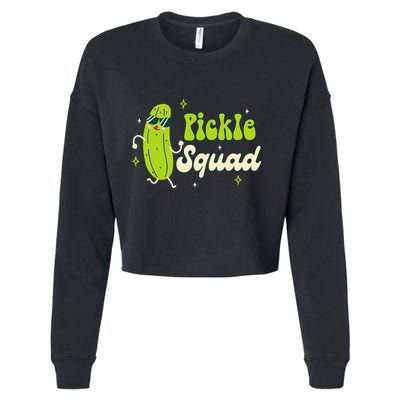 Bridesmaid Bride Babe Pickle Lover Bachelorette Pickle Squad Cropped Pullover Crew