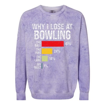 Bowling Bowler Bowling Player Lover Team Pun Colorblast Crewneck Sweatshirt