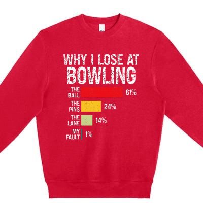 Bowling Bowler Bowling Player Lover Team Pun Premium Crewneck Sweatshirt