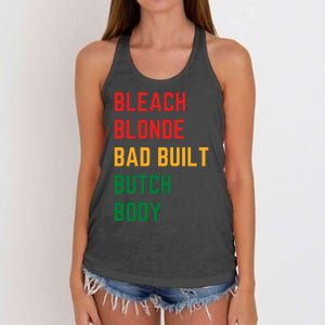 Bleach Blonde Bad Built Butch Body Women's Knotted Racerback Tank