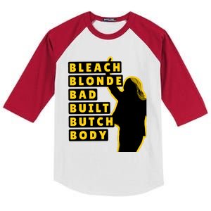 Bleach Blonde Bad Built Butch Body Kids Colorblock Raglan Jersey