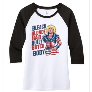 Bleach Blonde Bad Built Butch Body Women's Tri-Blend 3/4-Sleeve Raglan Shirt