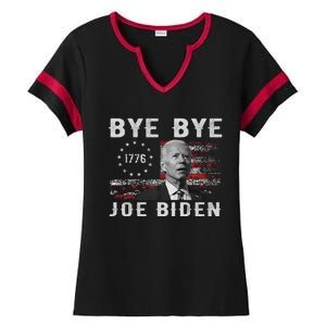 Bye Bye Biden Funny Anti Biden Election Drops Out Ladies Halftime Notch Neck Tee