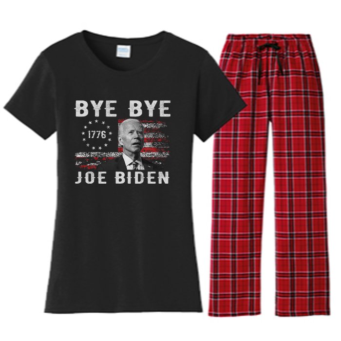 Bye Bye Biden Funny Anti Biden Election Drops Out Women's Flannel Pajama Set