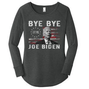 Bye Bye Biden Funny Anti Biden Election Drops Out Women's Perfect Tri Tunic Long Sleeve Shirt