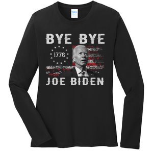 Bye Bye Biden Funny Anti Biden Election Drops Out Ladies Long Sleeve Shirt