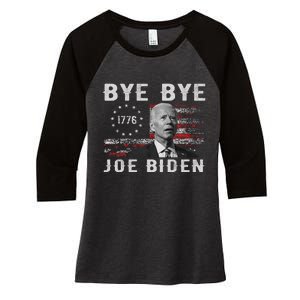 Bye Bye Biden Funny Anti Biden Election Drops Out Women's Tri-Blend 3/4-Sleeve Raglan Shirt