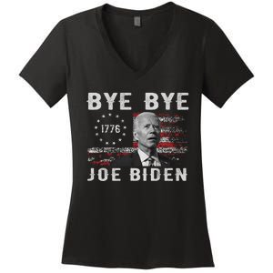 Bye Bye Biden Funny Anti Biden Election Drops Out Women's V-Neck T-Shirt