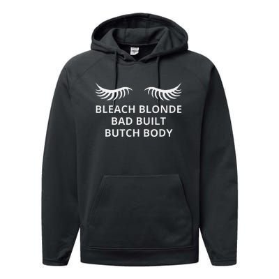 Bleach Blonde Bad Built Butch Body Performance Fleece Hoodie