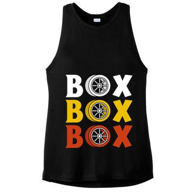 Box Box Box Formula Racing Radio Pit Box Box Box Ladies PosiCharge Tri-Blend Wicking Tank