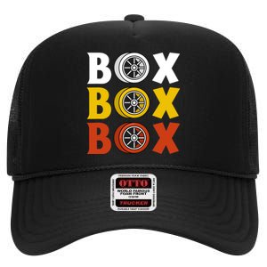 Box Box Box Formula Racing Radio Pit Box Box Box High Crown Mesh Back Trucker Hat