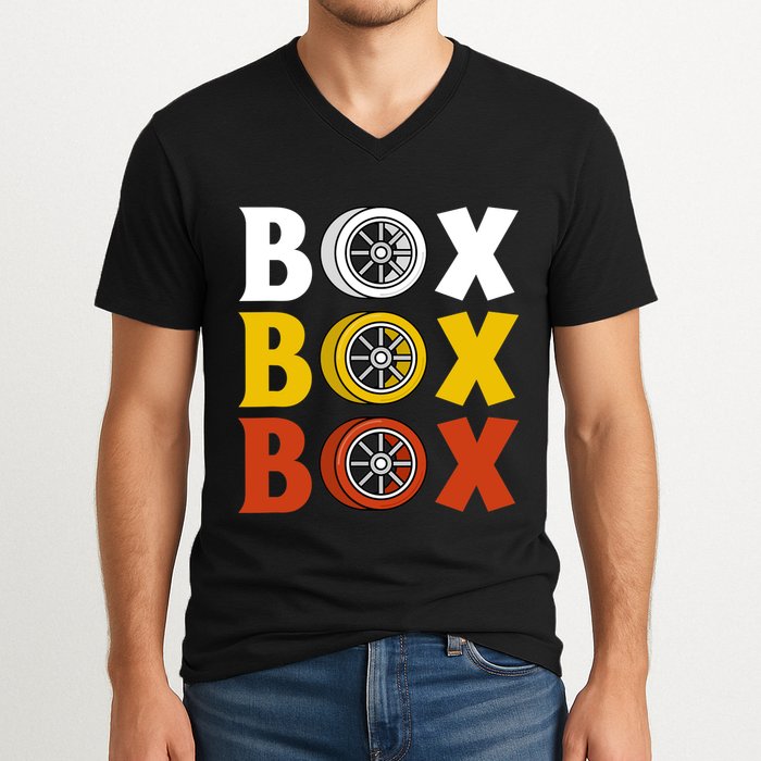 Box Box Box Formula Racing Radio Pit Box Box Box V-Neck T-Shirt