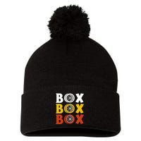 Box Box Box Formula Racing Radio Pit Box Box Box Pom Pom 12in Knit Beanie