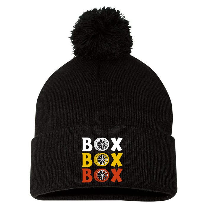 Box Box Box Formula Racing Radio Pit Box Box Box Pom Pom 12in Knit Beanie