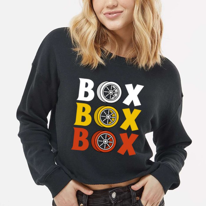 Box Box Box Formula Racing Radio Pit Box Box Box Cropped Pullover Crew