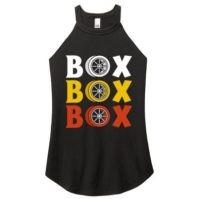 Box Box Box Formula Racing Radio Pit Box Box Box Women's Perfect Tri Rocker Tank