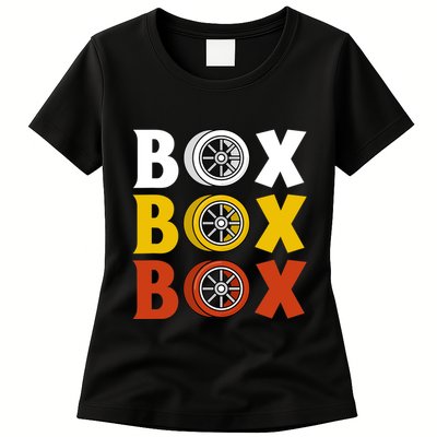 Box Box Box Formula Racing Radio Pit Box Box Box Womens T-Shirt