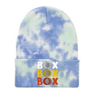 Box Box Box Formula Racing Radio Pit Box Box Box Tie Dye 12in Knit Beanie