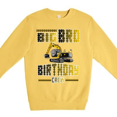 Big Bro Brother Birthday Crew Party Excavator Premium Crewneck Sweatshirt